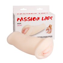 Вибрирующий мастурбатор-вагина с нежными губками Lily - 18 см, цвет телесный - Baile