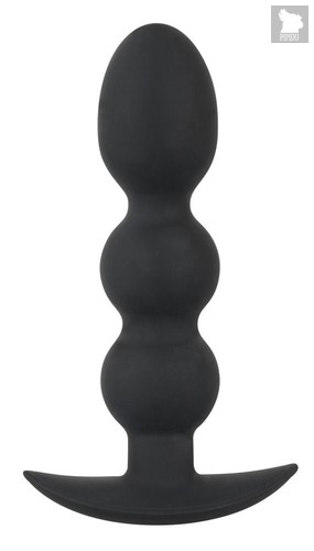 Тяжелая анальная елочка Heavy Beads - 13,3 см, цвет черный - ORION