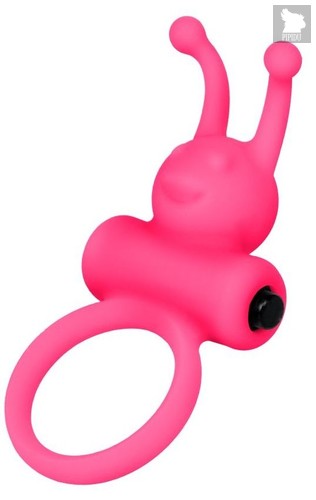 Розовое эрекционное виброкольцо на пенис Eromantica, цвет розовый - Eromantica