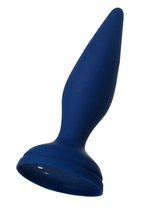 Синяя анальная вибровтулка OPlay Unico с пультом ДУ - 13,5 см., цвет синий - Toyfa