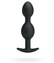 Чёрные анальные шарики из силикона - 12,5 см - Baile