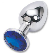 Анальная пробка Metal Silver 2,8 с кристаллом, цвет серебряный - Luxurious Tail