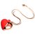 Красное ожерелье с подвеской-вибратором 10X Vibrating Silicone Heart Necklace, цвет красный - XR Brands