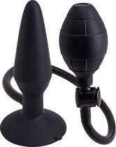Анальная пробка с функцией расширения Inflatable Butt Plug Medium - 14,2 см., цвет черный - Seven Creations