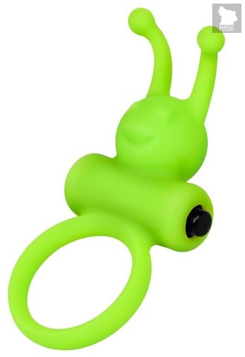 Зеленое эрекционное виброкольцо на пенис Cock Ring, цвет зеленый - Toyfa