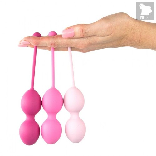 Набор из 3 розовых вагинальных шариков FemmeFit Advanced Pelvic Muscle Training Set, цвет розовый - FeelzToys