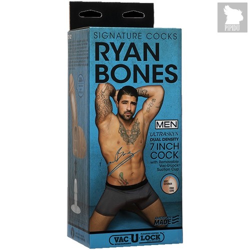 Фаллоимитатор с мошонкой на присоске Signature Cocks - Ryan Bones, цвет телесный - Doc Johnson