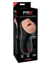 Мастурбатор-ротик с вибрацией PDX ELITE Deep Throat Vibrating Stroker, цвет телесный - Pipedream