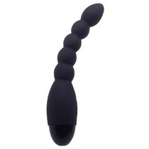 Черный анальный вибростимулятор Lovers Beads - 19 см., цвет черный - Howells