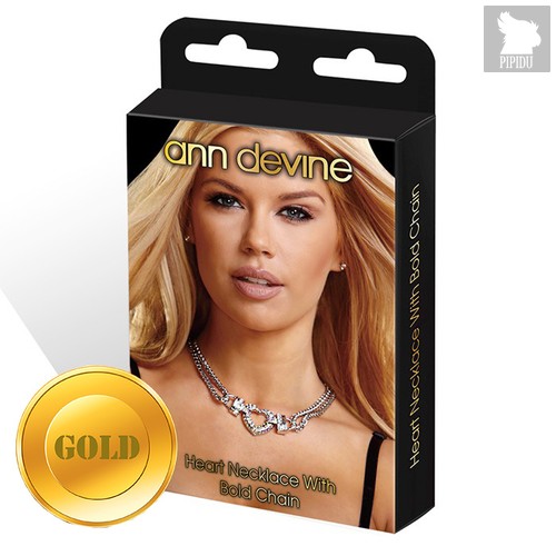 Колье с подвеской Heart Necklace With Bold Chain, цвет золотой - Ann Devine