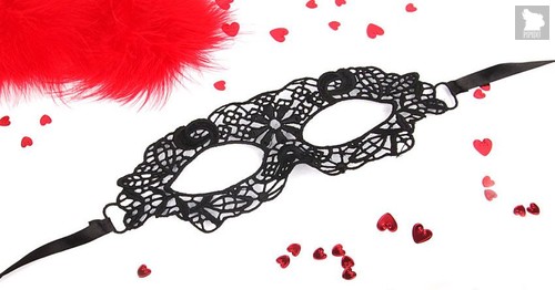 Черная ажурная текстильная маска Одри, цвет черный - Bioritm
