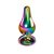 Радужная анальная пробка Rainbow Metal Plug Small - 9,4 см., цвет разноцветный - Evolved
