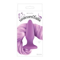 Сиреневая анальная пробка с сиреневым хвостом Unicorn Tails Pastel Purple, цвет фиолетовый - NS Novelties