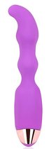 Фиолетовый вибромассажер с изогнутым кончиком - 17,5 см., цвет фиолетовый - Bioritm