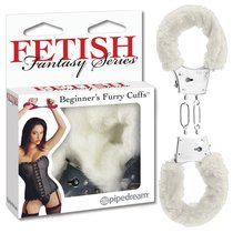 Наручники Fetish Fantasy Series Beginner's Furry Cuffs с искусственным мехом, цвет белый - Pipedream