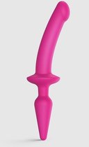 Розовый двусторонний фаллоимитатор Strap-On-Me Dildo Plug-In Switch size S, цвет розовый - Strap-on-me