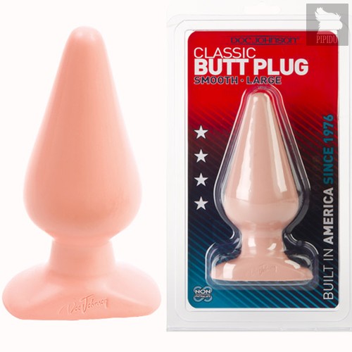 Анальная пробка телесного цвета Butt Plugs Smooth Classic Large - 14 см, цвет телесный - Doc Johnson