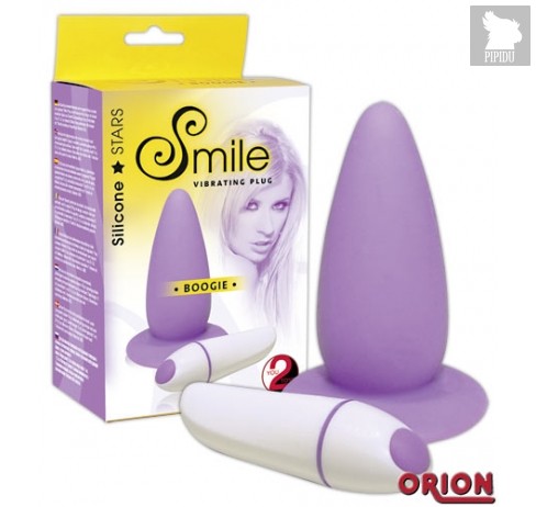 Фиолетовая анальная вибропробка Smile - 10 см - ORION