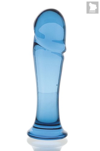 Голубая стеклянная анальная втулка - 13 см, цвет голубой - Sexus