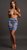 Юбка в сеточку с завышенной талией и украшение на грудь High-waist Fishnet Skirt & Dazzling Sticker, цвет белый/синий, S-L - Shots Media