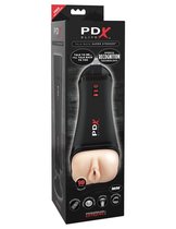 Вибромастурбатор вагина с голосовым откликом PDX Elite Talk Back Super Stroker, цвет черный - Pipedream