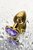Золотистая анальная втулка с фиолетовым кристаллом-сердечком - 7 см., цвет фиолетовый - Toyfa