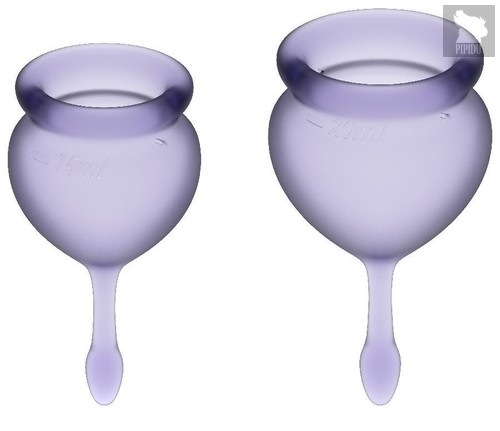 Набор фиолетовых менструальных чаш Feel good Menstrual Cup, цвет фиолетовый - Satisfyer