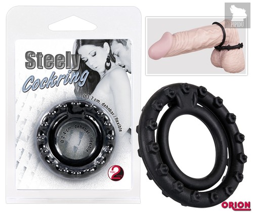 Чёрное кольцо для пениса Steely Cockring - ORION