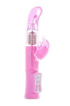 Розовый вибромассажёр для стимуляции G-точки и клитора THE DONATELLA JELLY G, цвет розовый - Impulse Novelties