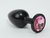 Чёрная анальная пробка с розовым стразом - 7,6 см, цвет черный - 4sexdreaM