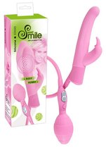 Smile Вибратор Rosy Bunny с эффектом увеличения