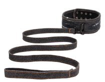 Черный джинсовый ошейник With Leash Roughend Denim Style, цвет черный - Shots Media