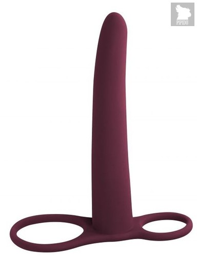Бордовая насадка для двойного проникновения Gimlet - 16 см., цвет бордовый - Lola Toys