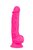 Розовый реалистичный фаллоимитатор на присоске NEO 7.5INCH DUAL DENSITY COCK W. BALLS - 19 см., цвет розовый - Blush Novelties