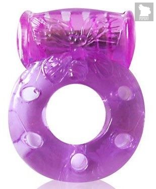 Фиолетовое эрекционное виброкольцо с бабочкой, цвет фиолетовый - Bioritm