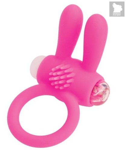 Розовое эрекционное виброкольцо A-toys с ушками, цвет розовый - Toyfa