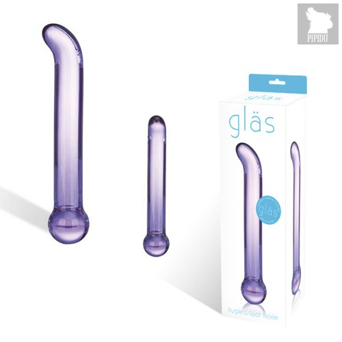 Гладкий стеклянный стимулятор точки G, 18 см, цвет фиолетовый - Gläs