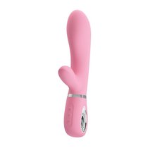 Нежно-розовый вибратор-кролик Thomas с мягкой головкой - 20,5 см., цвет розовый - Baile