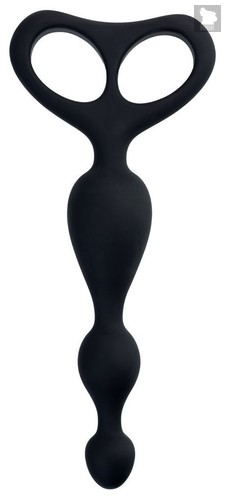 Черная анальная цепочка Aquilae - 18 см., цвет черный - Toyfa