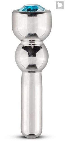 Серебристый уретральный стимулятор Sinner Penis Plug With Diamond - 5 см. - EDC Wholesale