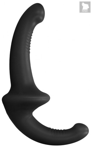 Черный безремневой страпон Silicone Strapless Strapon, цвет черный - Shots Media