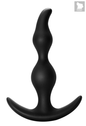 Чёрная анальная пробка Bent Anal Plug Black - 13 см, цвет черный - Lola Toys