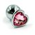 Анальная пробка со стразом Aluminium Silver Heart - Medium, цвет светло-розовый/серебряный - Kanikule