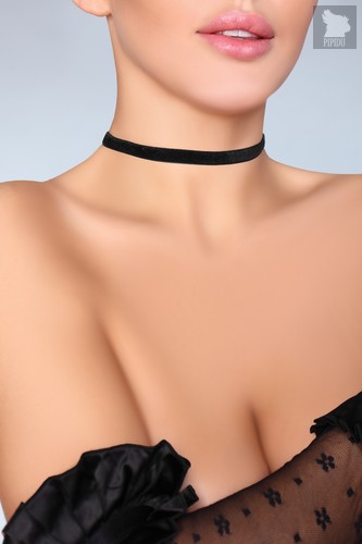 Бархатный чокер на шею, цвет черный, размер OS - Livia Corsetti