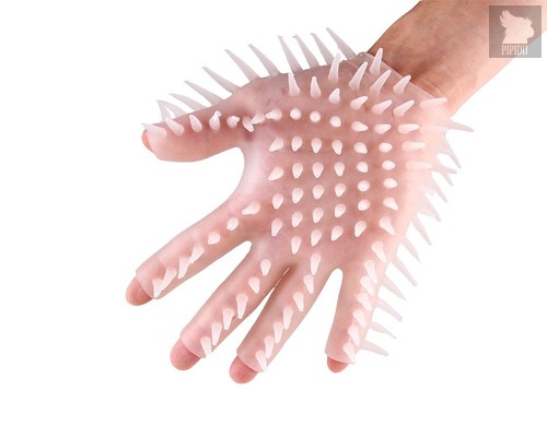 Прозрачная перчатка с рельефом для мастурбации, цвет прозрачный - Brazzers