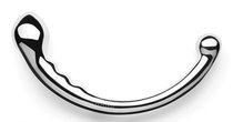 Серебристый фаллоимитатор в форме дуги Hoop - 19,7 см. - Le Wand