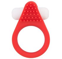 Красное эрекционное кольцо LIT-UP SILICONE STIMU RING 1 RED, цвет красный - Dream toys