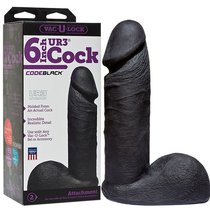 Насадка к трусикам Vac-U-Lock - 6" UR3 - Cock 15 см, цвет черный - Doc Johnson