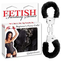 Наручники Fetish Fantasy Series Beginner's Furry Cuffs с искусственным мехом, цвет черный - Pipedream