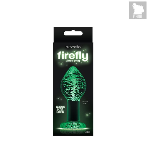 Анальная пробка святящаяся в темноте Firefly Glass - Plug - Large - Clear, цвет прозрачный - NS Novelties